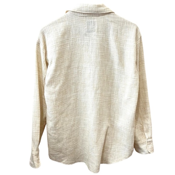 Abercrombie and Fitch Oversized Tweed button down shirt Minimalist Size Medium - Picture 5 of 13